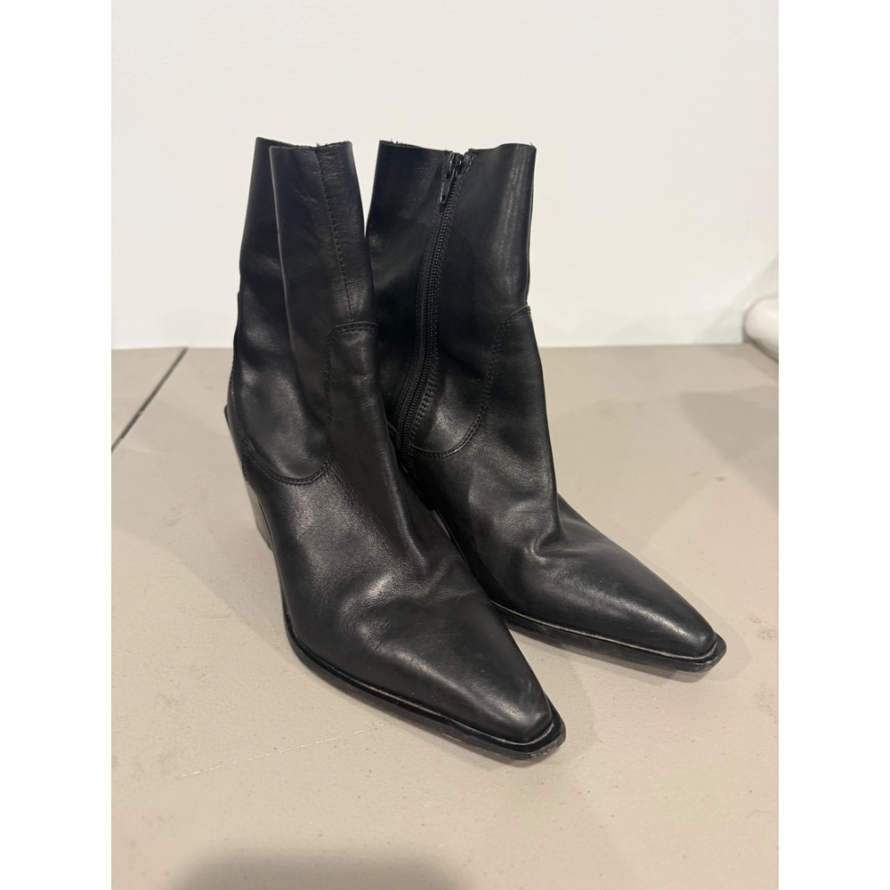 ASOS Design Ankle Boots Womens 8 Black Western Office Siren Pointed Toe Heel